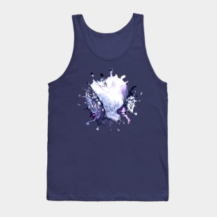 Icy Blue/Purple Acrylic Pour Paint Splash Tank Top